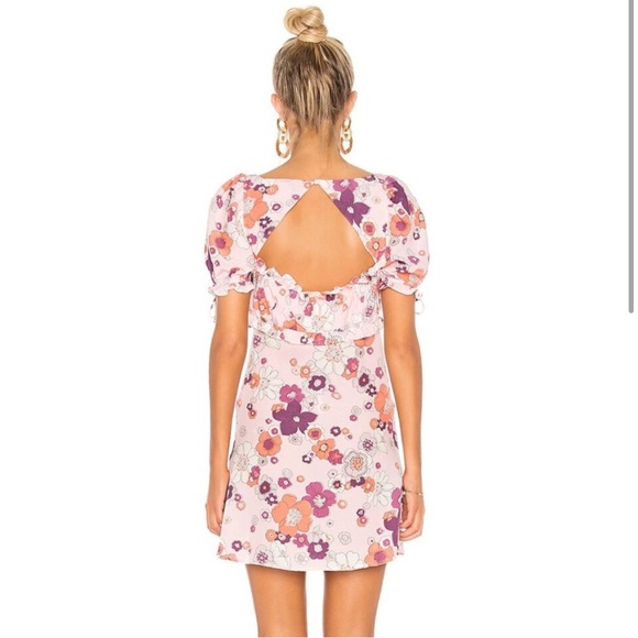 For Love & Lemons Magnolia Floral Mini Dress Cottage Core Retro 70s Size Small - Picture 6 of 16